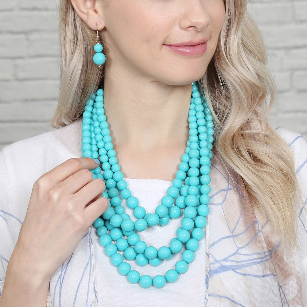 🌞SUMMER SALE🌞Turquoise multilayered necklace set